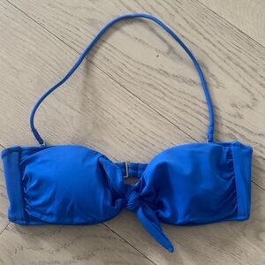 Blue Halter Bikini Top with removable straps and pads
